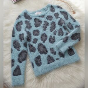 🩷$10 | 💙 Justice Girls’ Cheetah Print Fuzzy Sweater – Size 10 💙